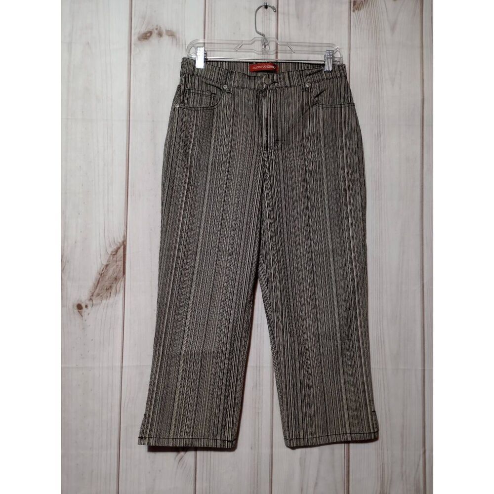 Gloria Vanderbilt Jeans Ladies 8 Black White Cropped